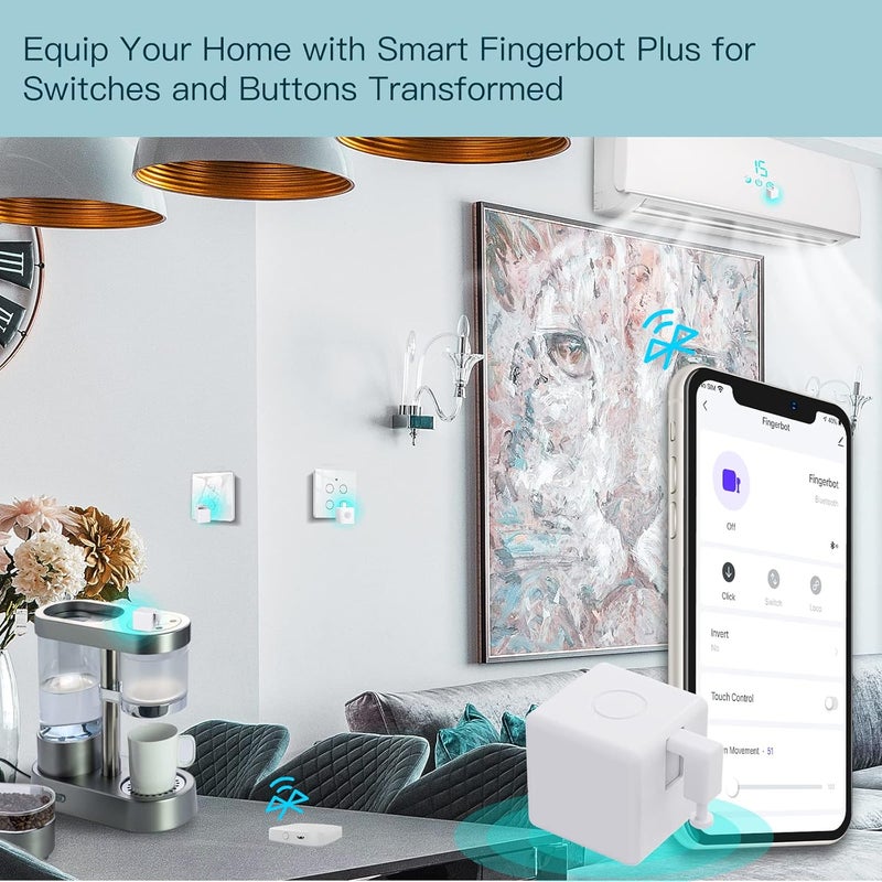 MoesGo الجيل الثاني من جهاز Fingerbot Plus الذكي بتقنية البلوتوث، زر تشغيل ضوء ذكي لاسلكي، جهاز تحكم عن بعد لحياة ذكية عبر تطبيق Tuya، أضف محور Fingerbot لجعله متوافقًا مع Alexa وGoogle Home - Image 4